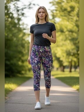 lululemon athletica Purple Floral Neon Zip Romper